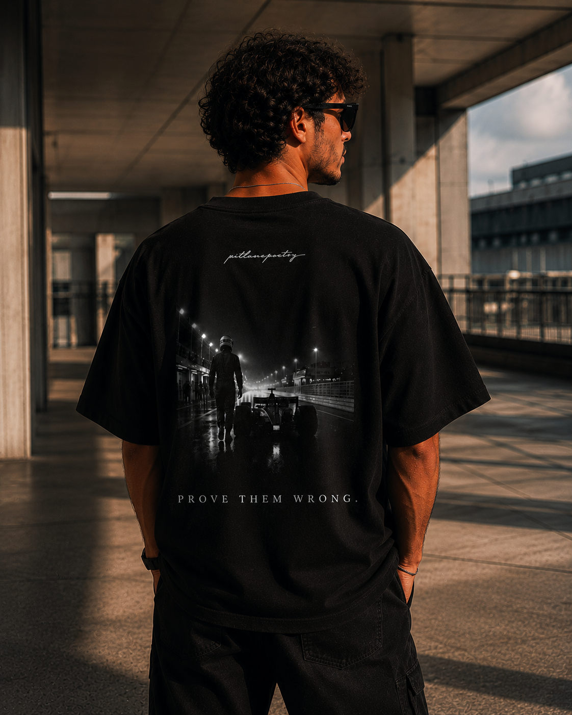 PITLANEPOETRY DROP 001 T-Shirt — Prove Them Wrong back graphic